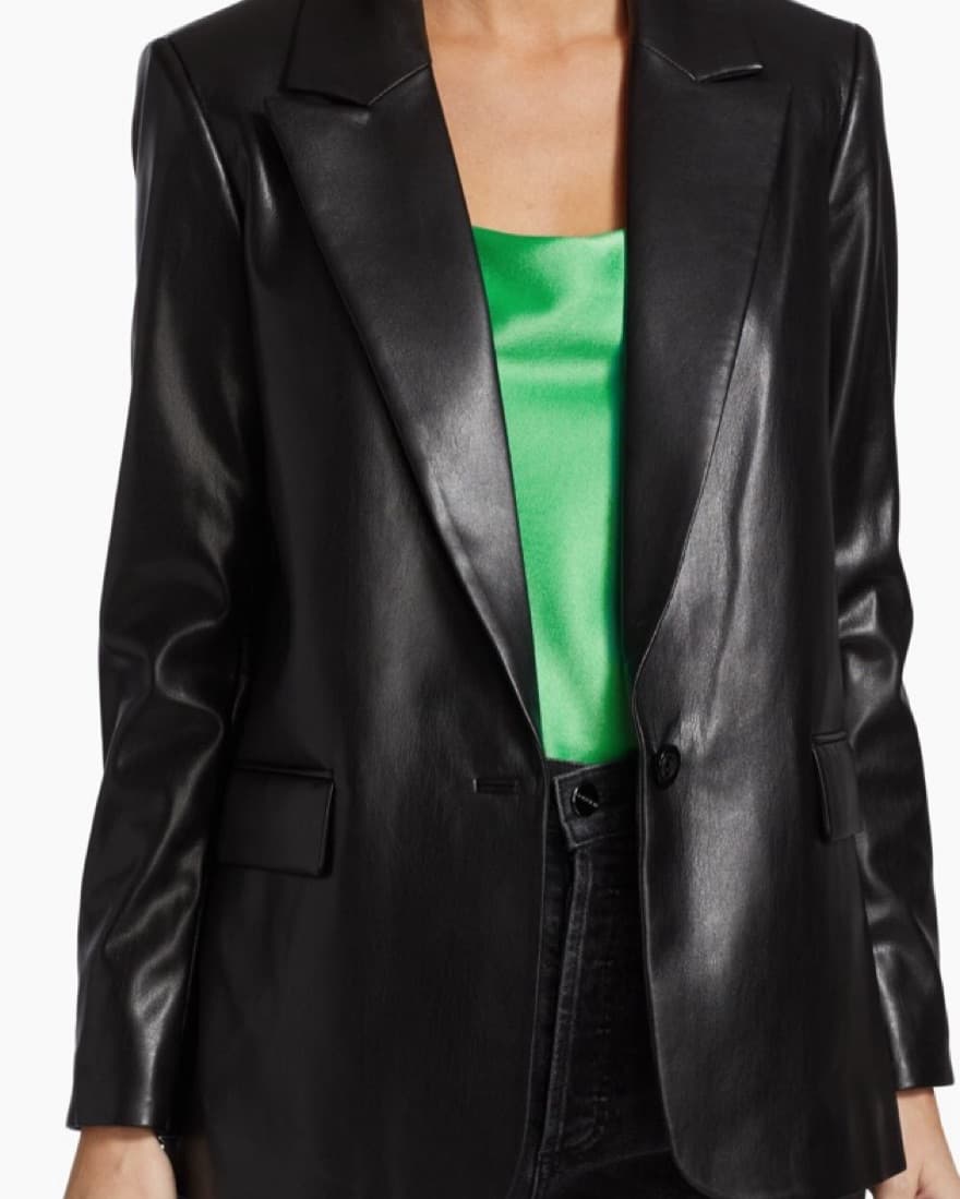 Alice + Olivia Denny Faux Leather Blazer - Image 3