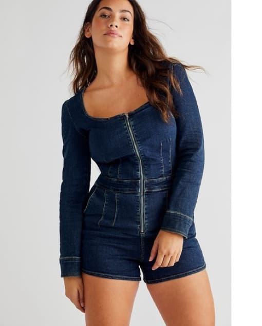 free people collab denim playsuit – sz6 - Image 2