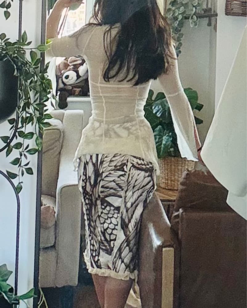Roberto Cavalli Cream Print Midi Skirt - Image 3