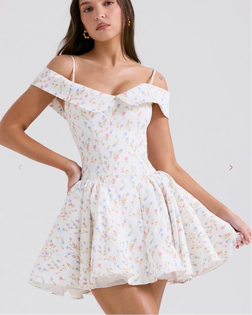 HoCB Floral Cold-Shoulder Dress - Image 1