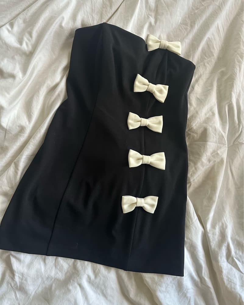 Liv Foster strapless Bow Mini Dress - Image 3