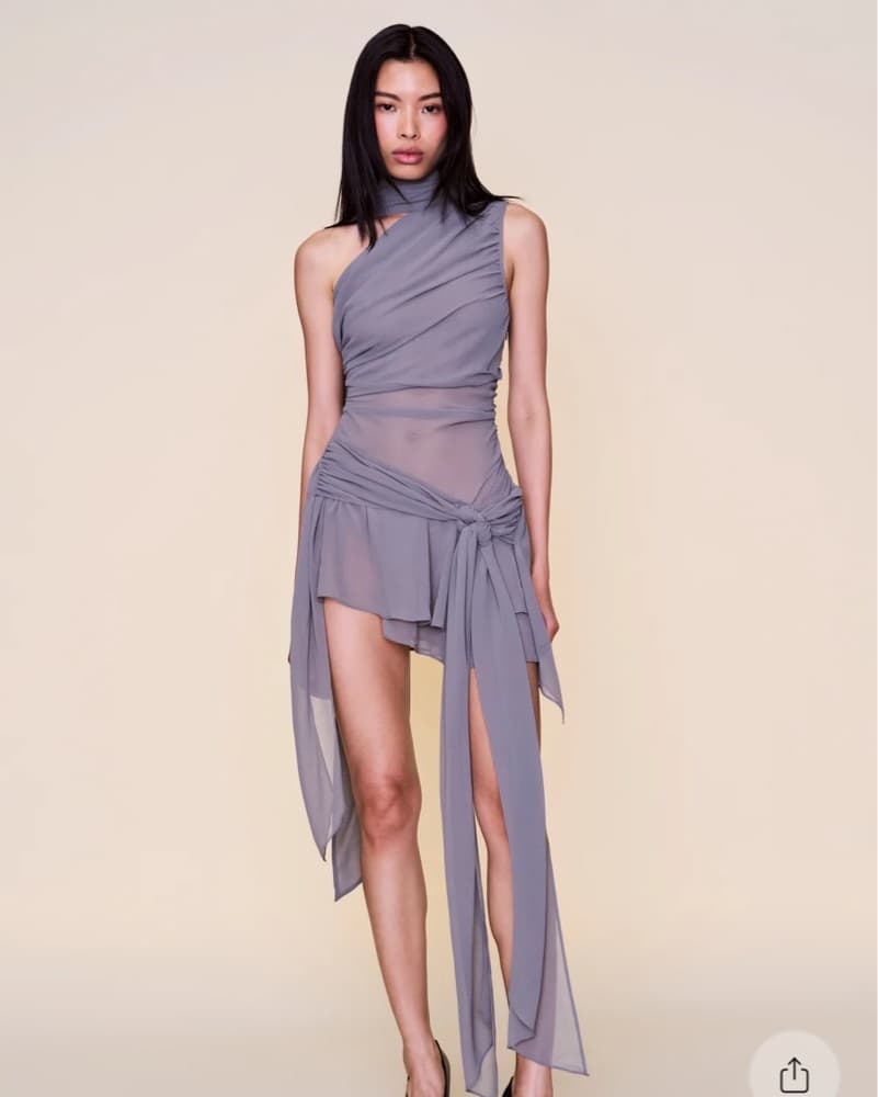 Danielle Guizio Cyrielle Dress In Grey - Image 3