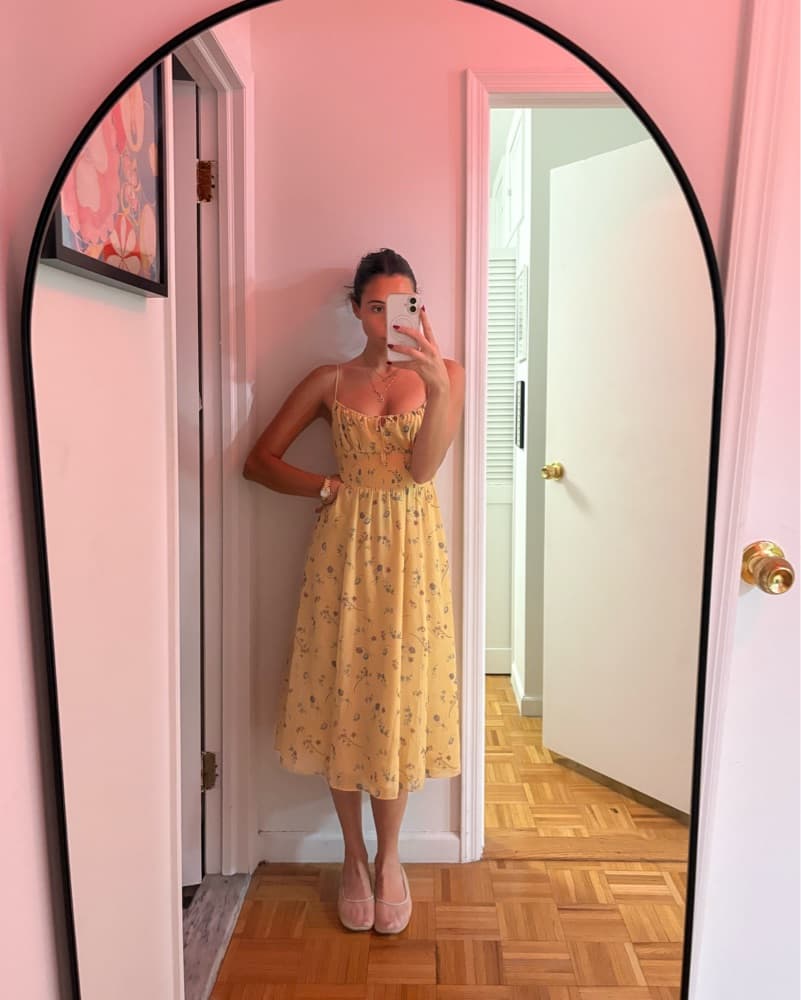Aritzia Yellow Floral Dress - Image 1