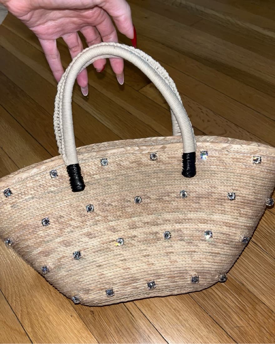 Rhinestone Bamboo Mini Bag - Image 5
