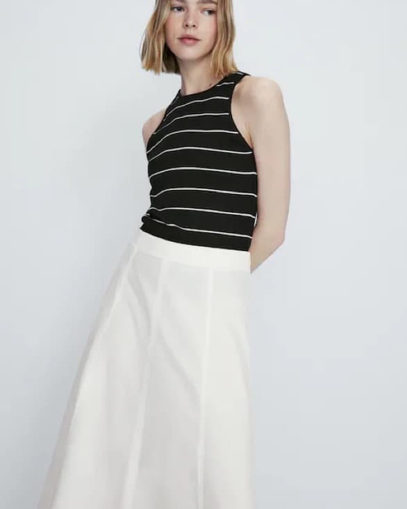 Massimo dutti white Midi Skirt - Image 1