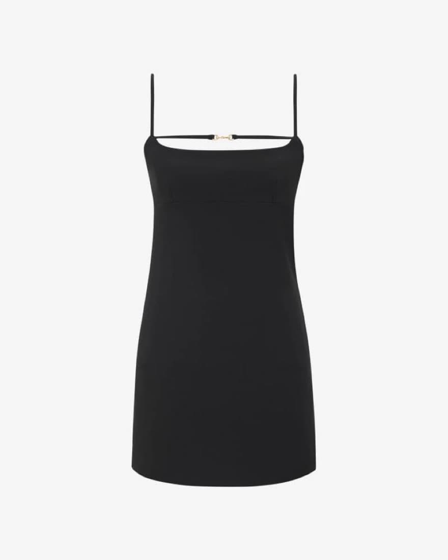 Horsebit Black Mini Dress - Image 2