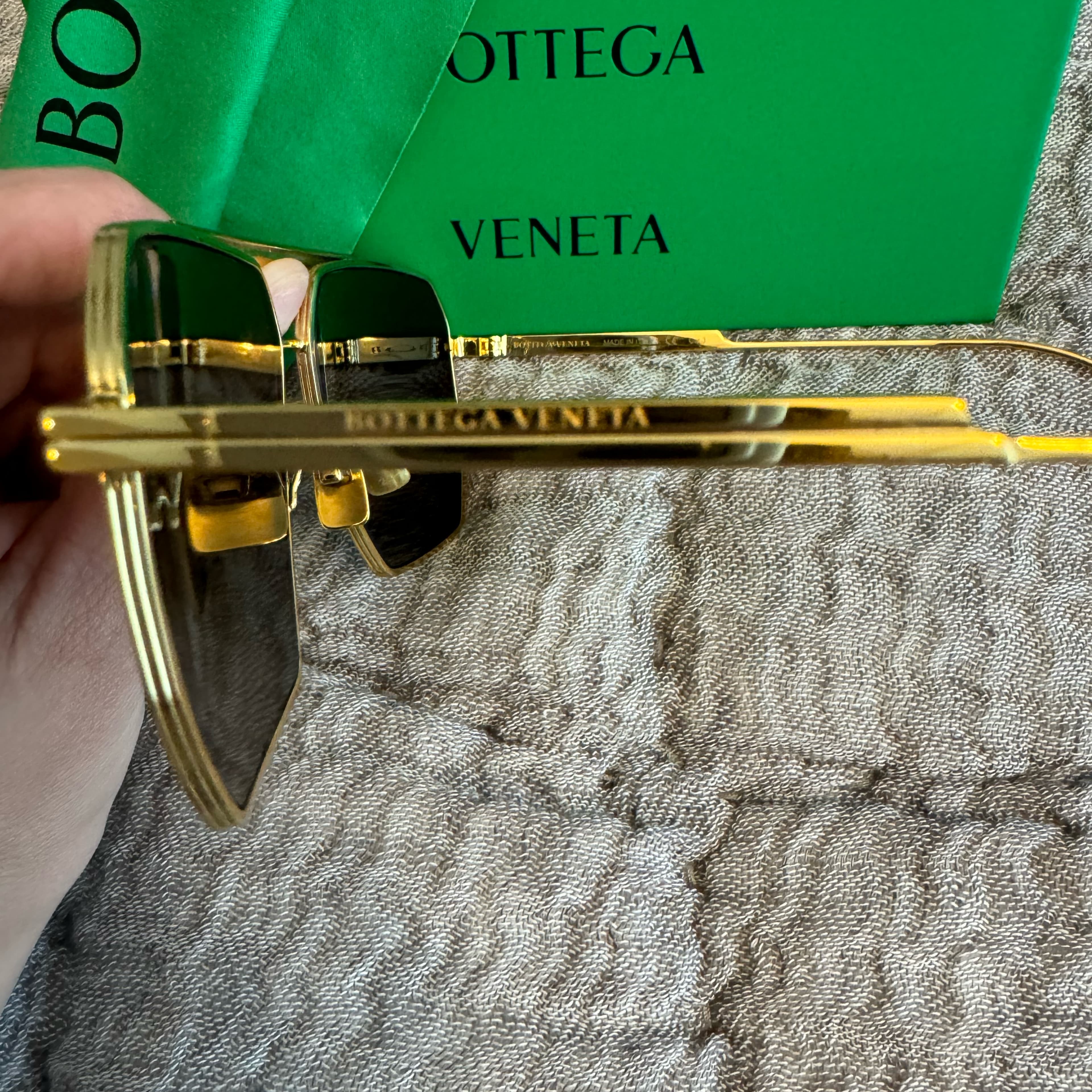 Bottega Veneta Gold Aviators - Image 2