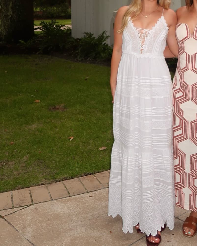 Terria Cotton Scalloped Maxi Dress - Image 3