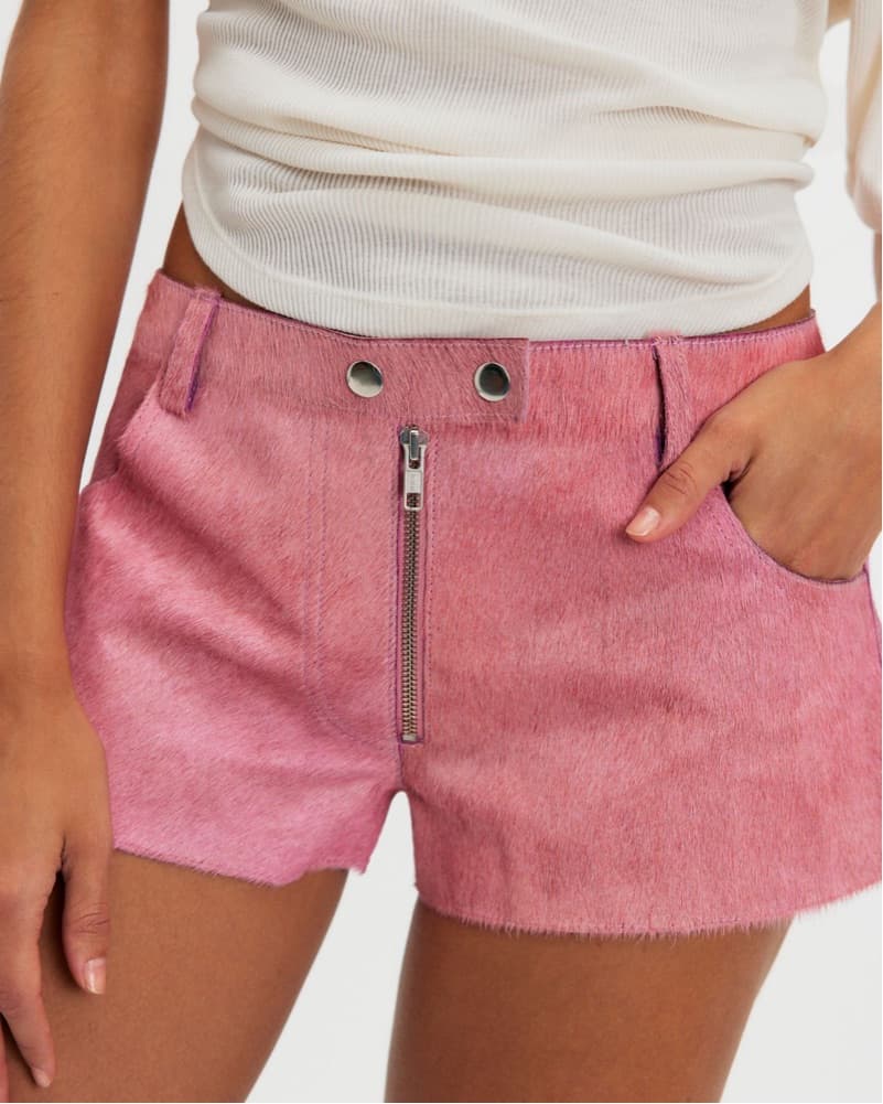 Understated Leather Pink Shorts - Image 1