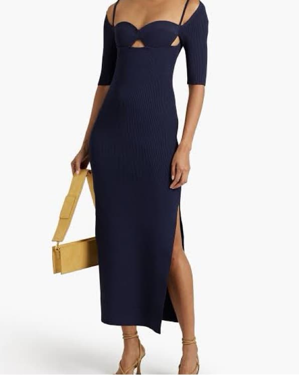 Sleek Navy Midi Dress - Image 1