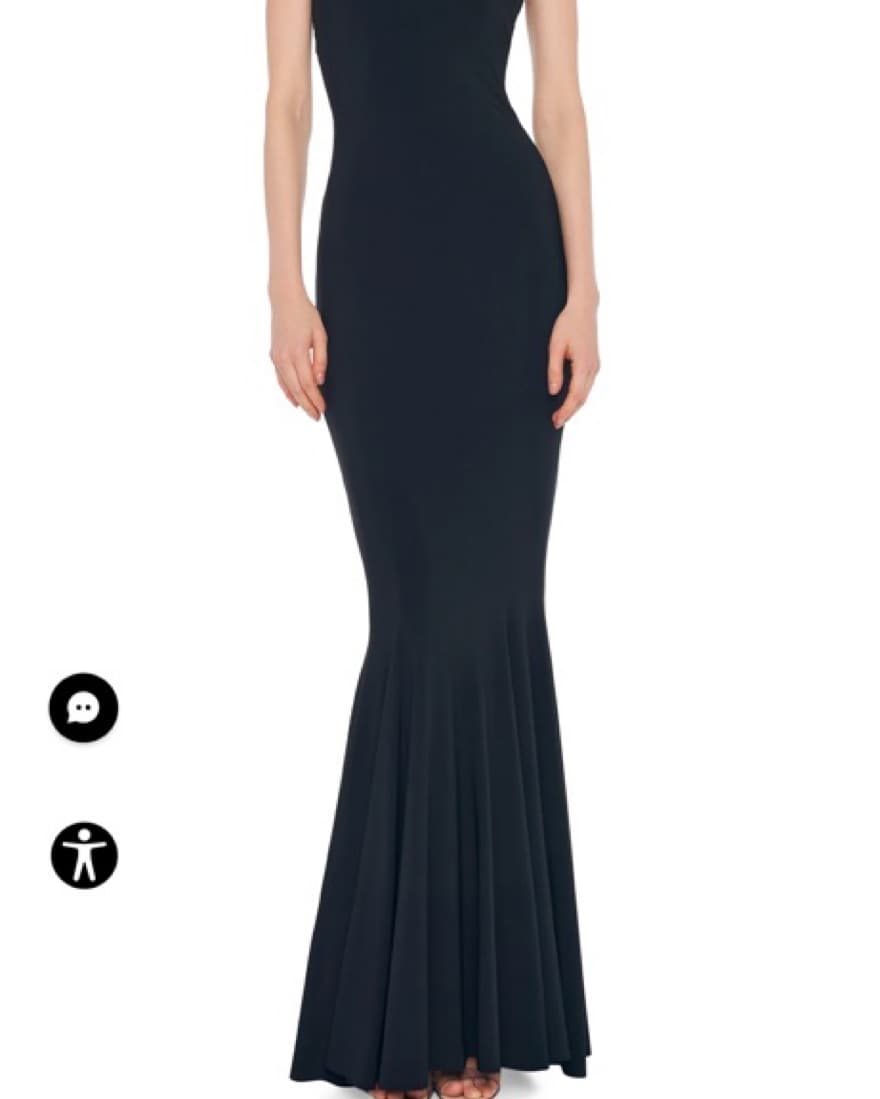 Norma Kamali Black Fishtail Gown - Image 4