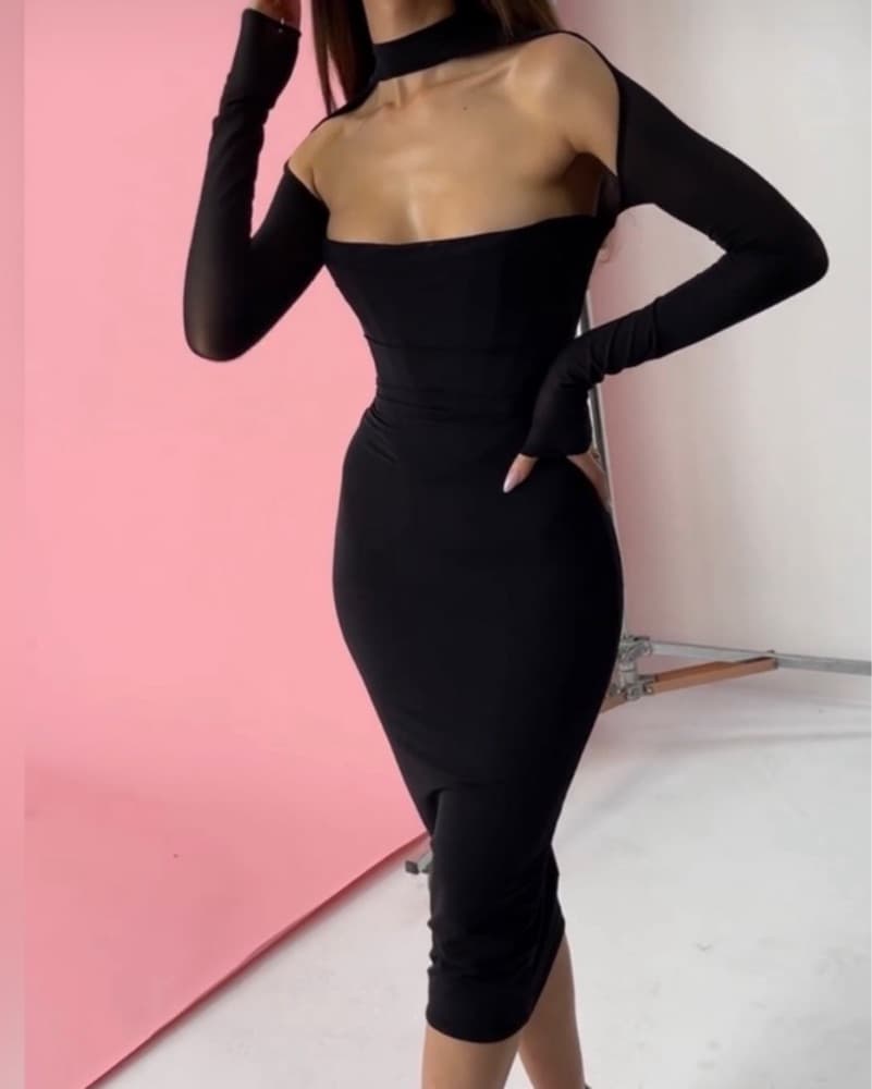 House Of CB Mesh Corset Midi - Image 3