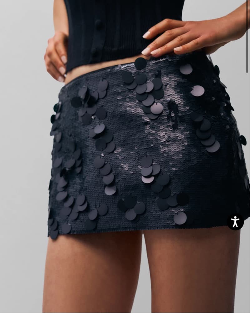 Guizio Low Rise Paillette Skirt - Image 1