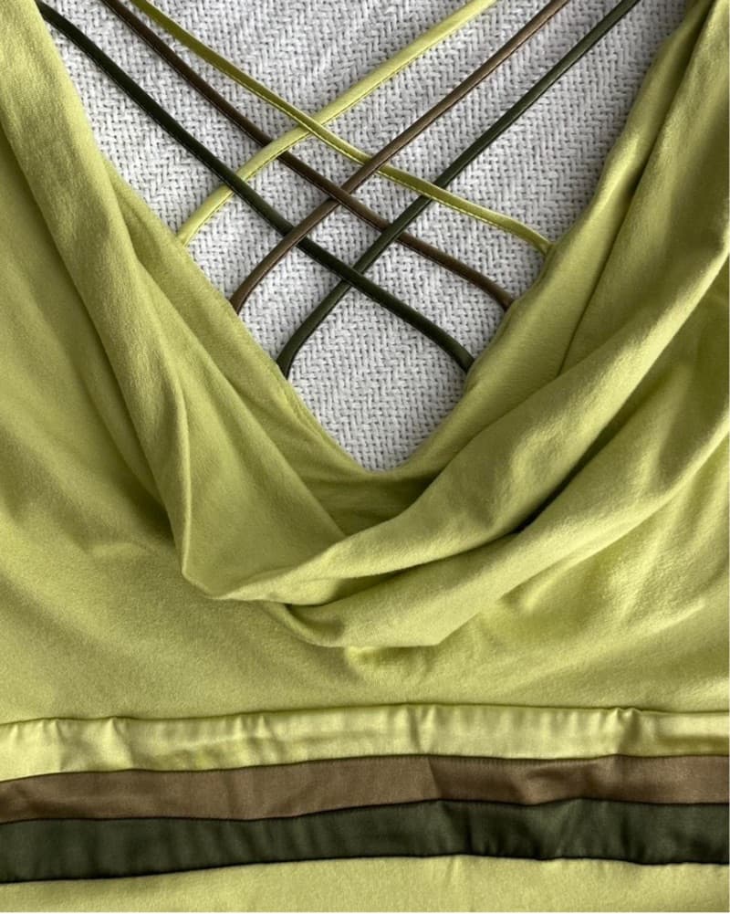 Vintage Sportswear Halter Cowl Green Top - Image 3
