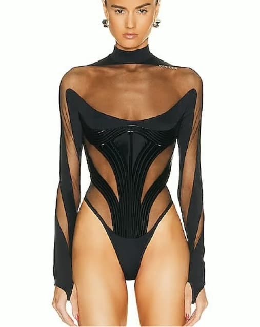 Mugler FW22 Runway Gloved Bodysuit - Image 1