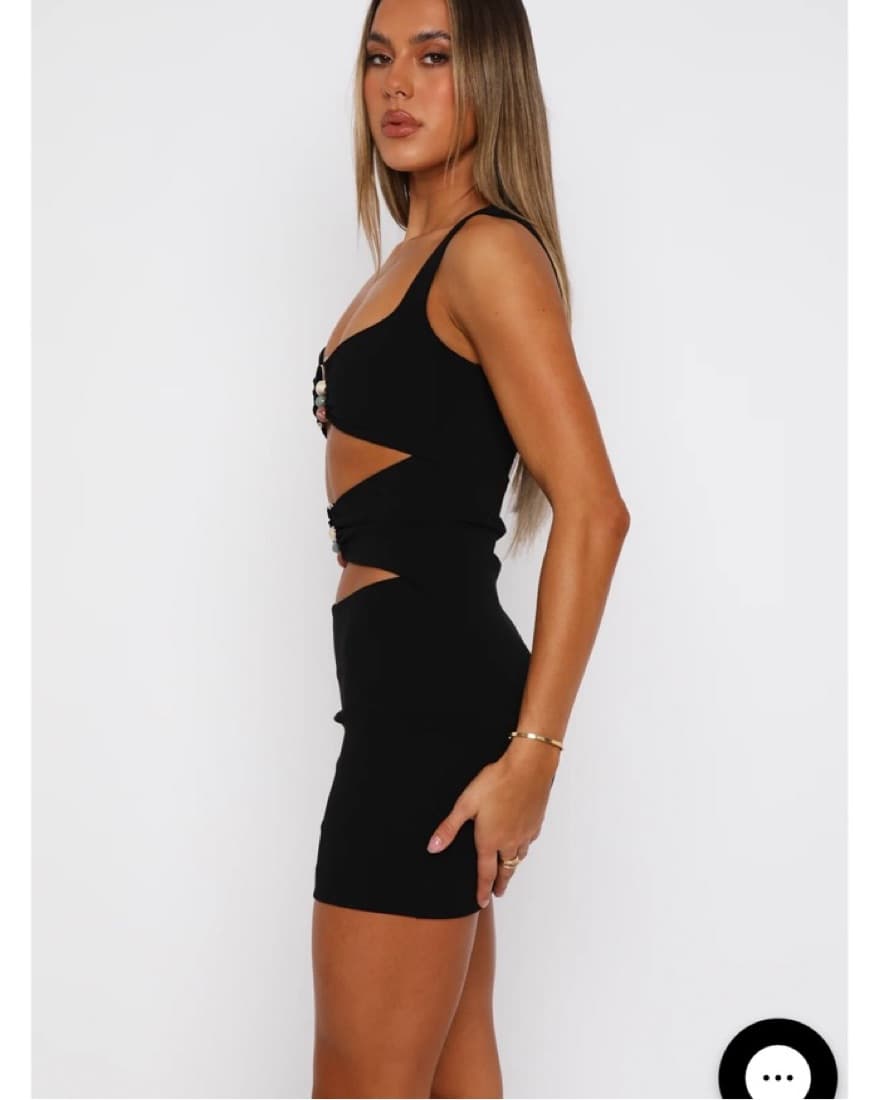 Black Cutout Mini Dress - Image 2