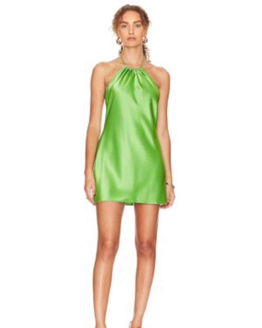 Alice & Olivia Green Halter Dress - Image 2