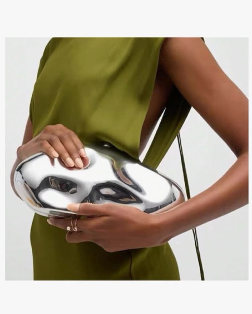 Silver Acrylic Clutch - Image 1