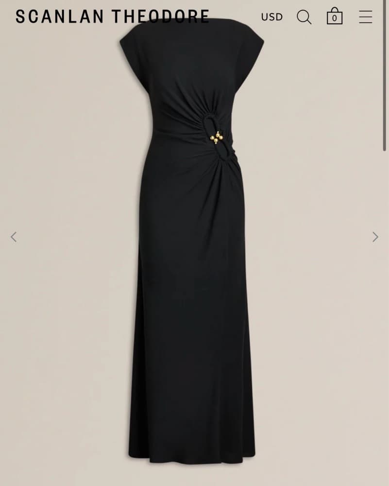 Scanlan Theodore Black Ruched Maxi Dress - Image 1