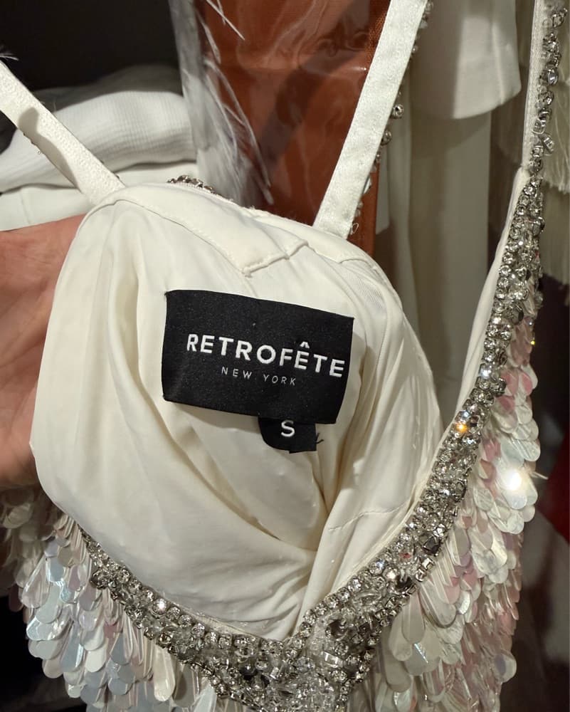 Retrofete Ivanna Dress - White/Silver - Image 6