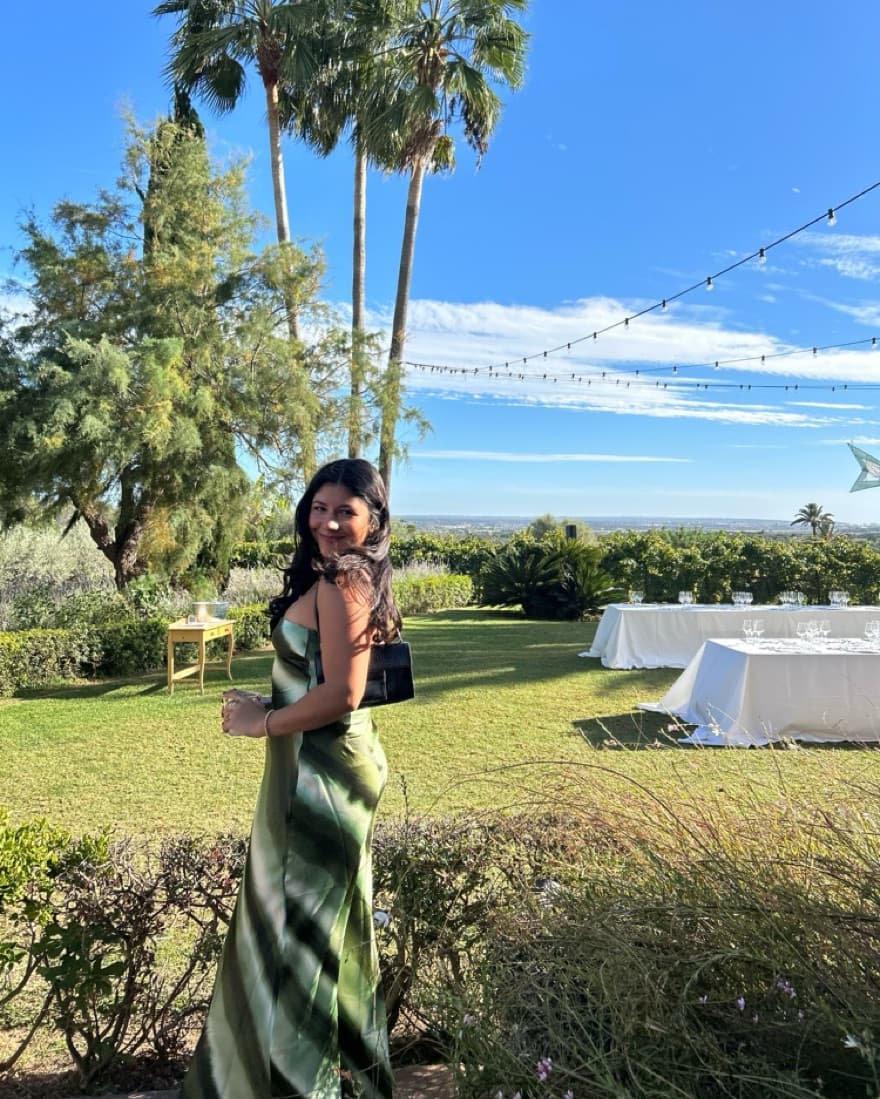 Satin Ombre Satin Maxi Dress In Green  - Image 3