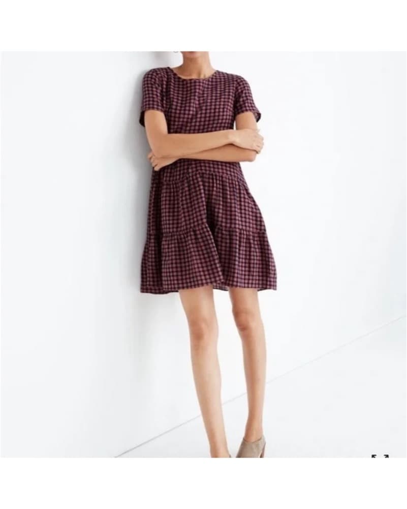 Charming Gingham Puff Sleeve Dress - Image 2