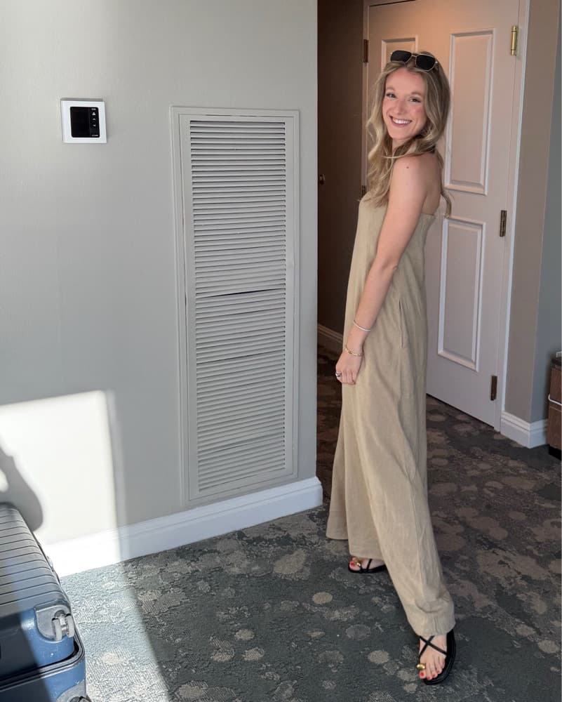 WeWoreWhat Linen Strapless Dress - Image 2
