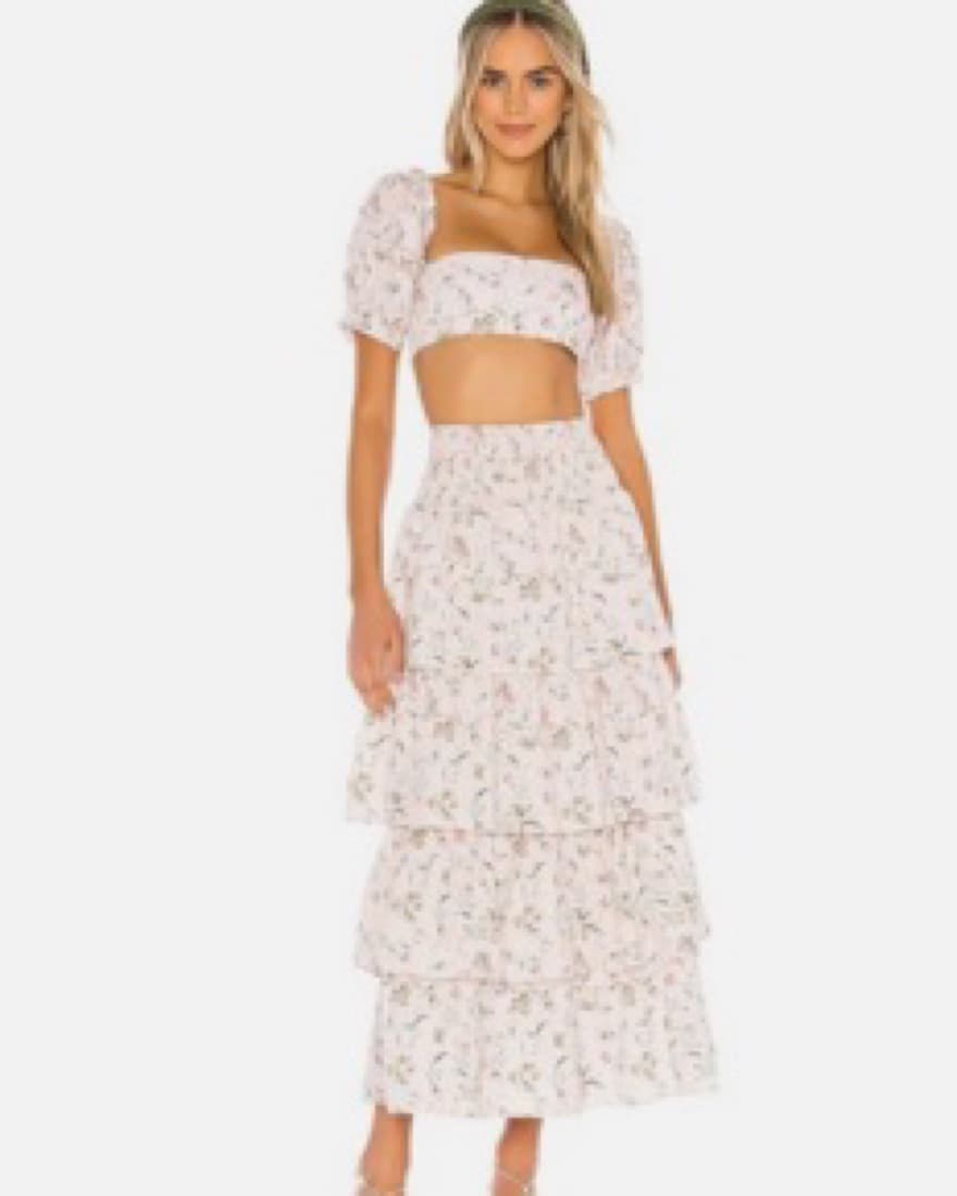 Weworewhat Tiered Maxi Skirt Set  - Image 1