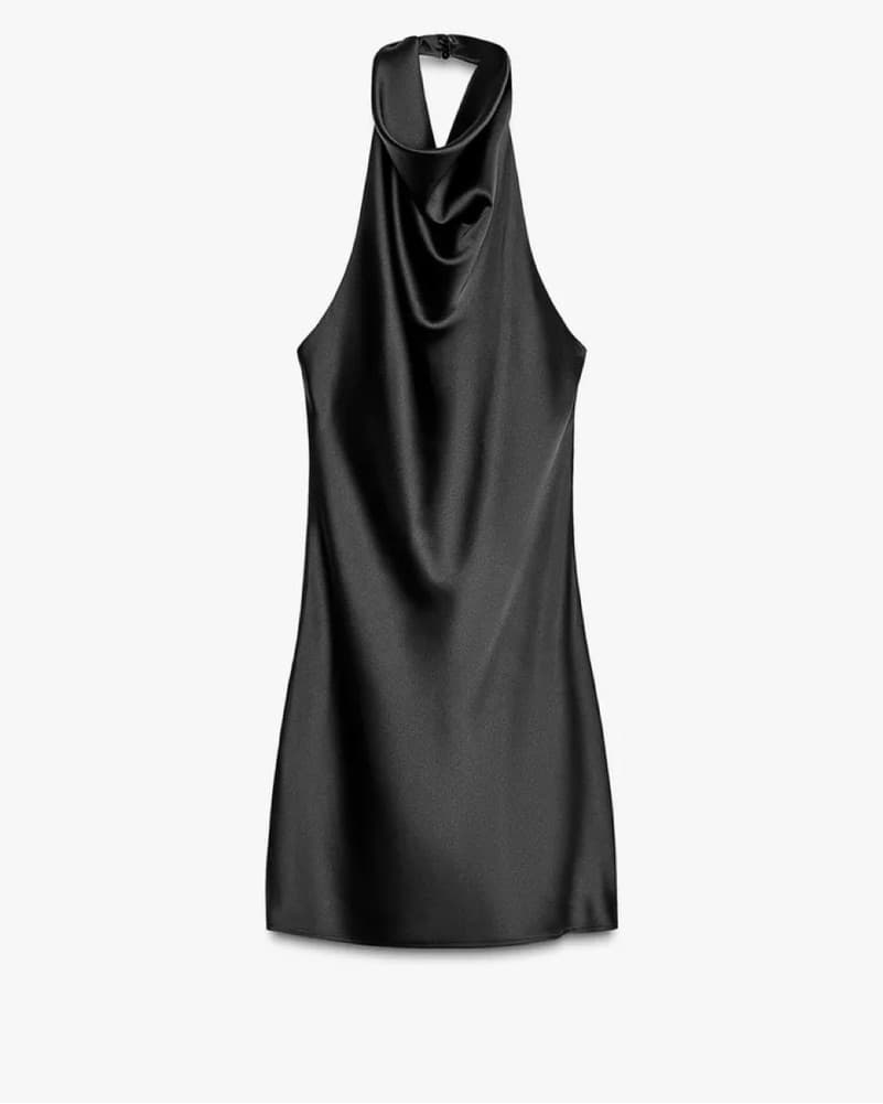 Zara Satin Halter Mini Dress - Image 1