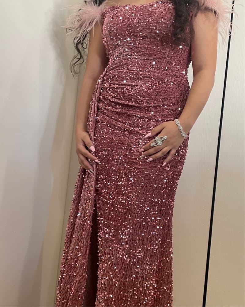Glamorous Pink Sequin Maxi Dress - Image 2