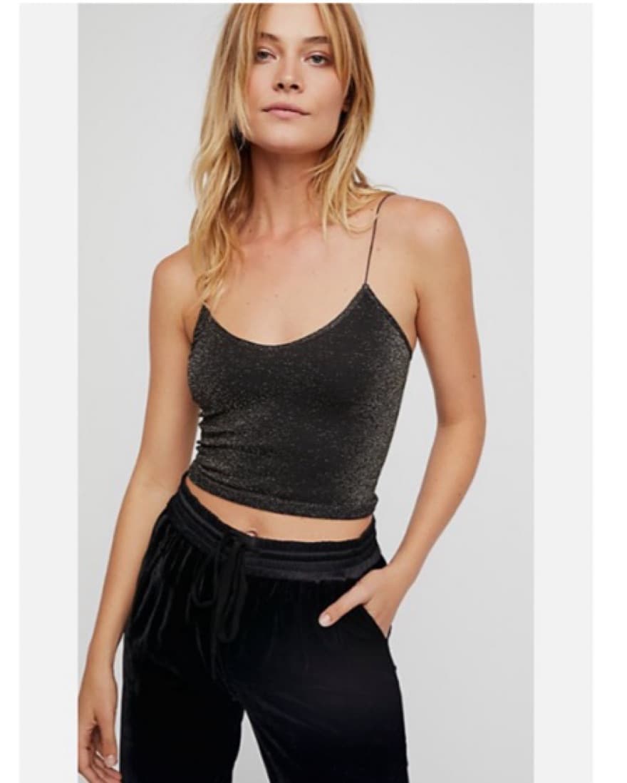 Free People Cropped Glitter Tank - Image 1