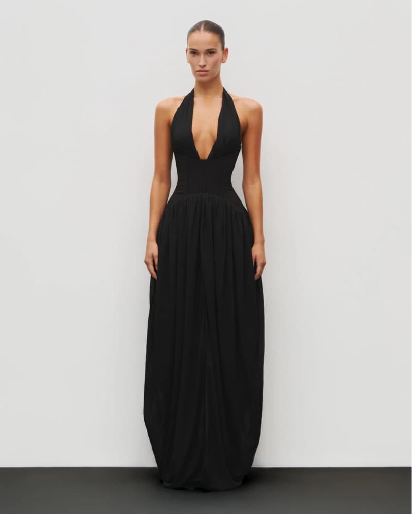 Heiress Halter Corset Gown - Black - Image 1