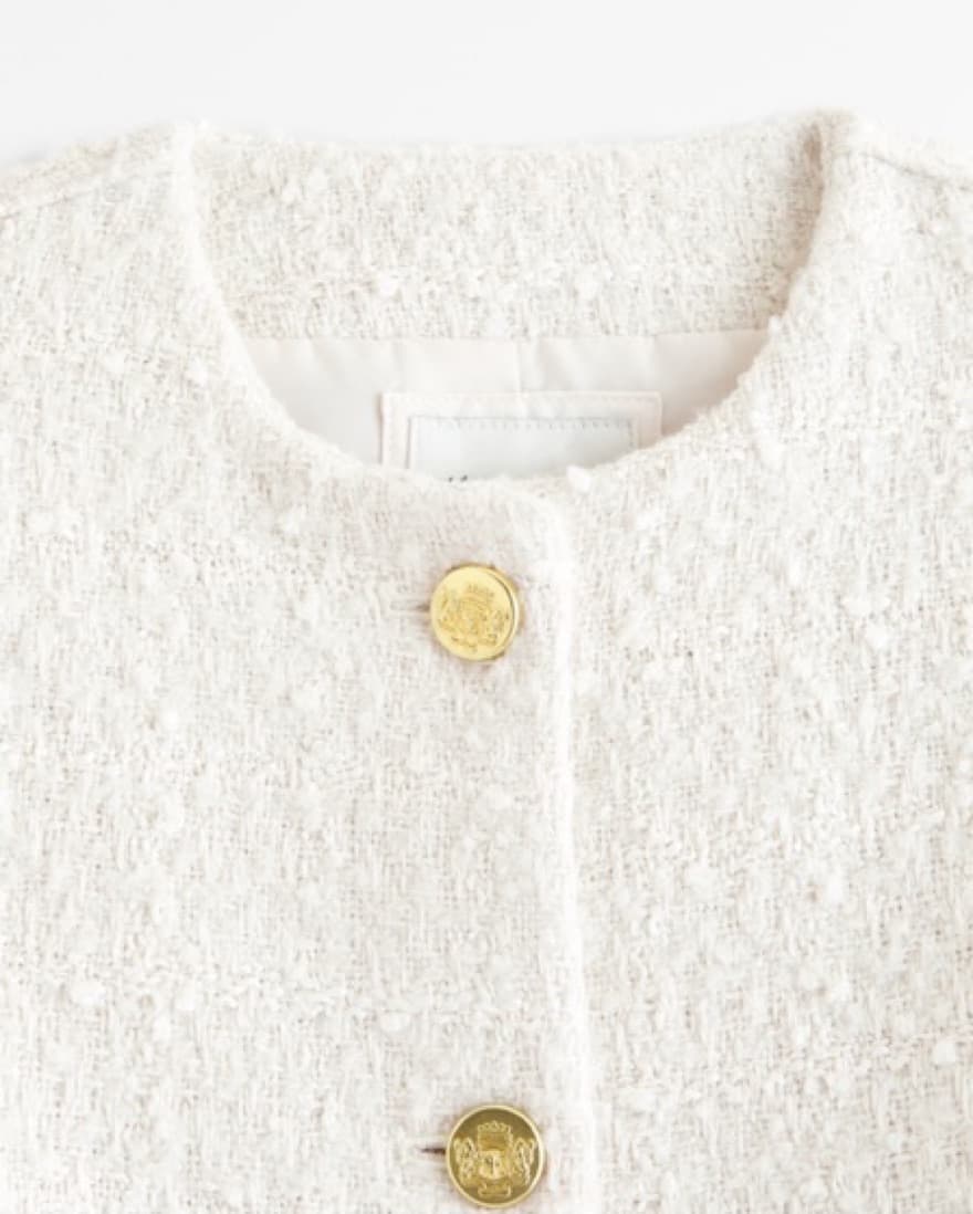 Collarless Tweed Jacket - Image 5