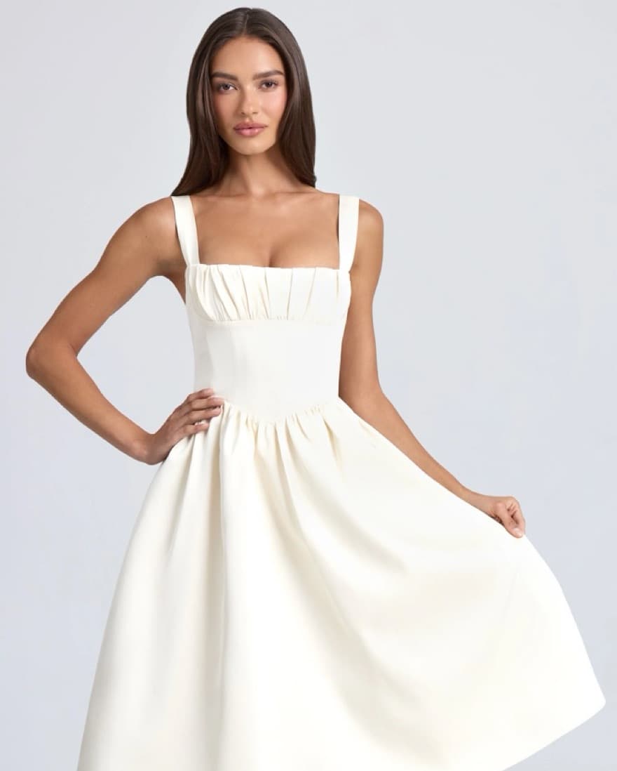 Oh Polly White Midi Dress - Image 3