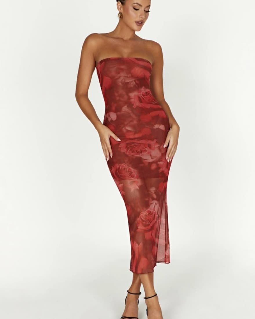 Meshki Rose Strapless Dress - Image 1