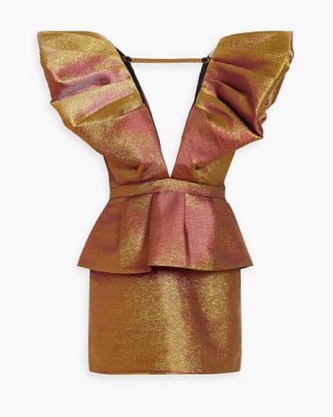 RONNY KOBO Calin Puff-Sleeve Peplum Dres - Image 1