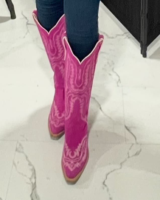 Hot Pink Embroidered Cowgirl Boots - Image 2