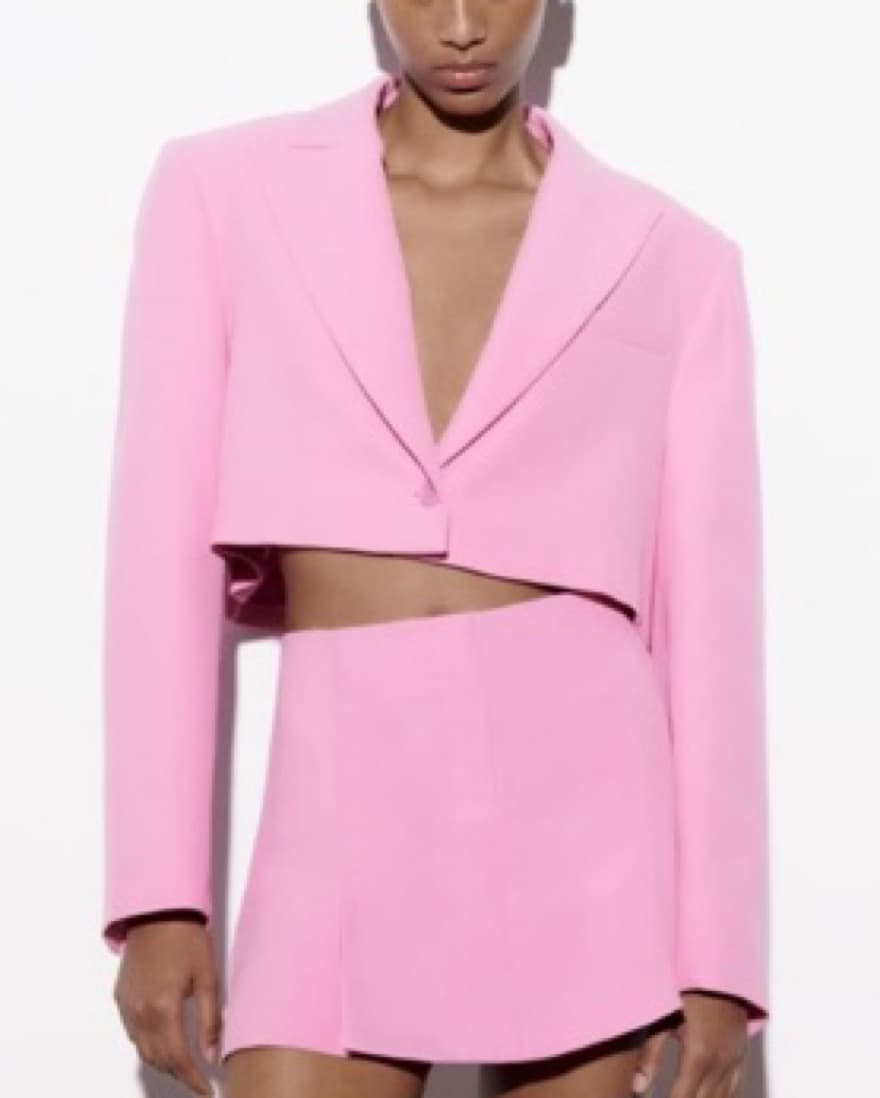 Pink Cropped Blazer - Image 1