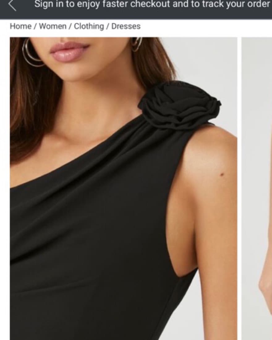 Black One Shoulder Mini Dress With Roses - Image 5