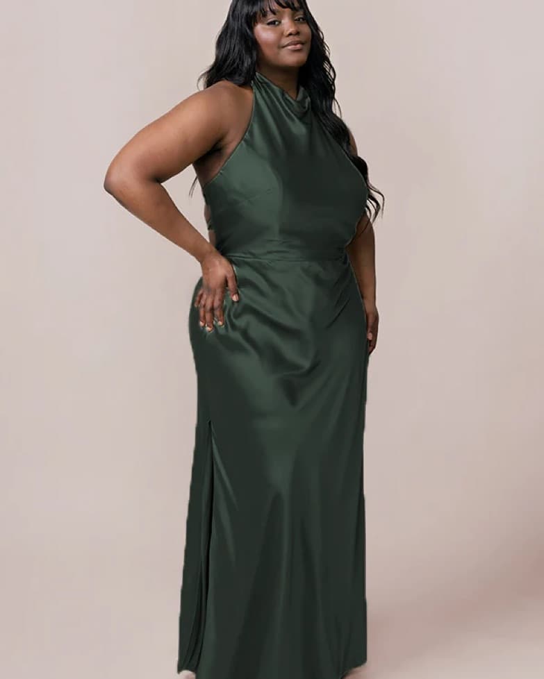 Revelry Deep Olive Bridesmaid Dress - Image 4