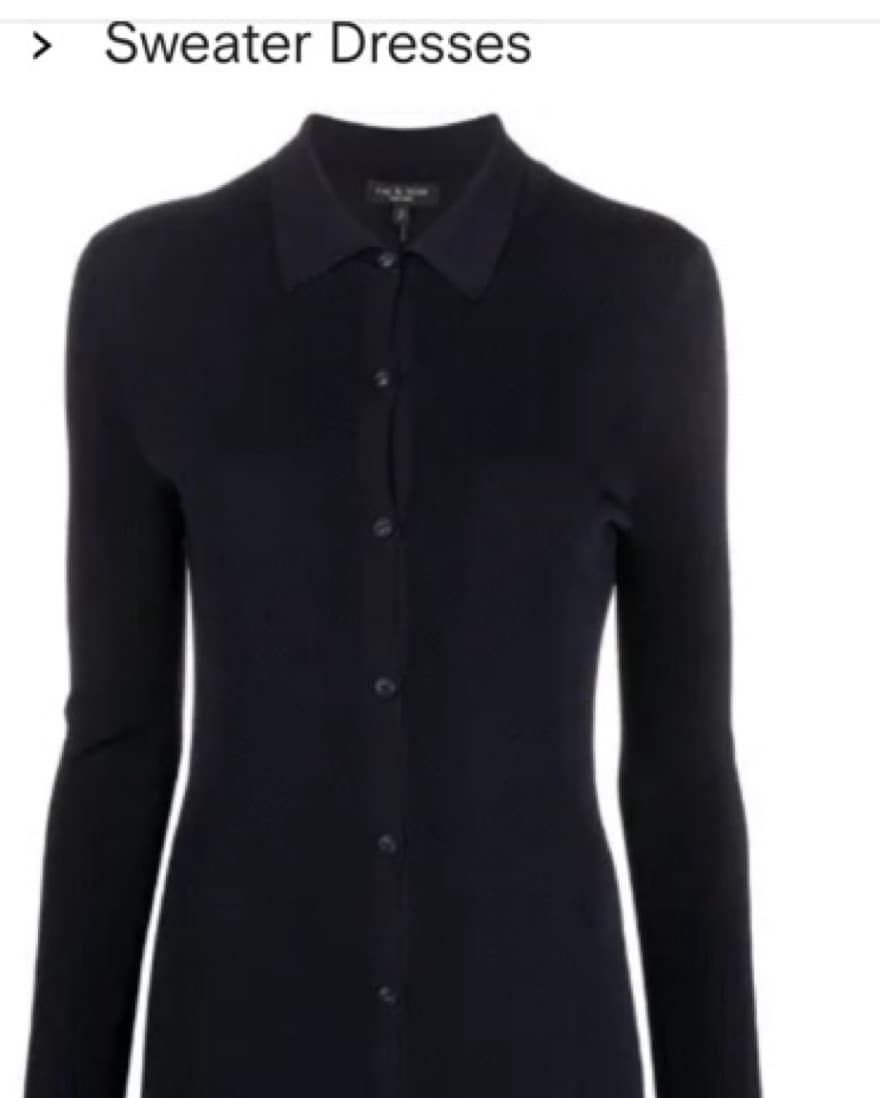 Herringbone Knit Buttoned Shirt Dress  - Image 3