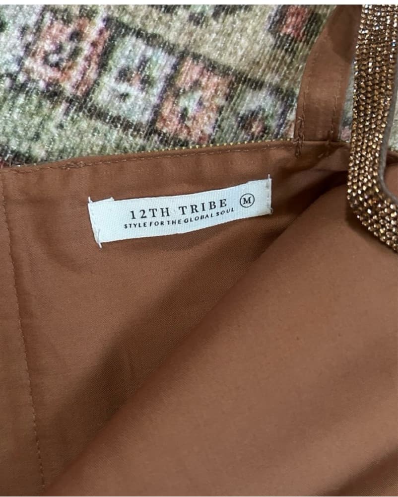12th Tribe Bronze Rhinestone Crop Top  - Image 4