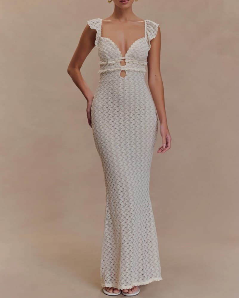 Meshki White Lace Dress - Image 2