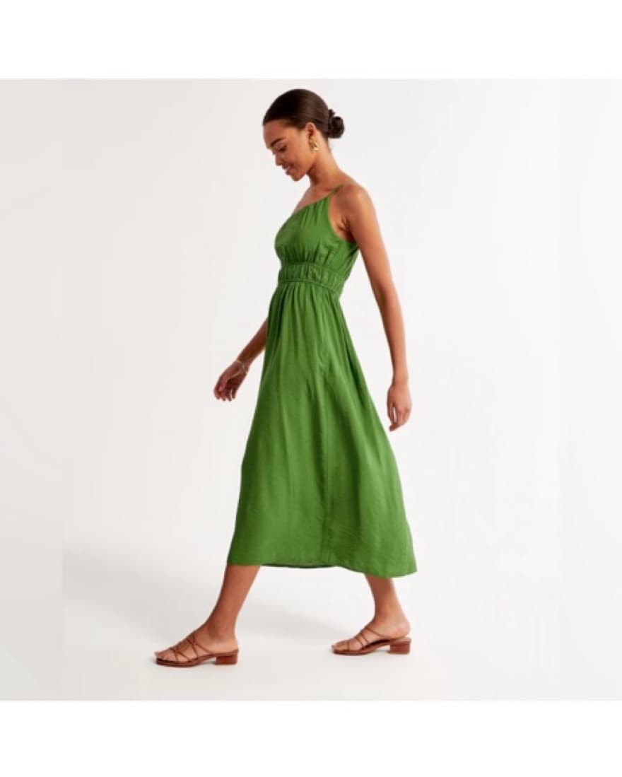 Green Abercrombie One Shoulder Dress - Image 3
