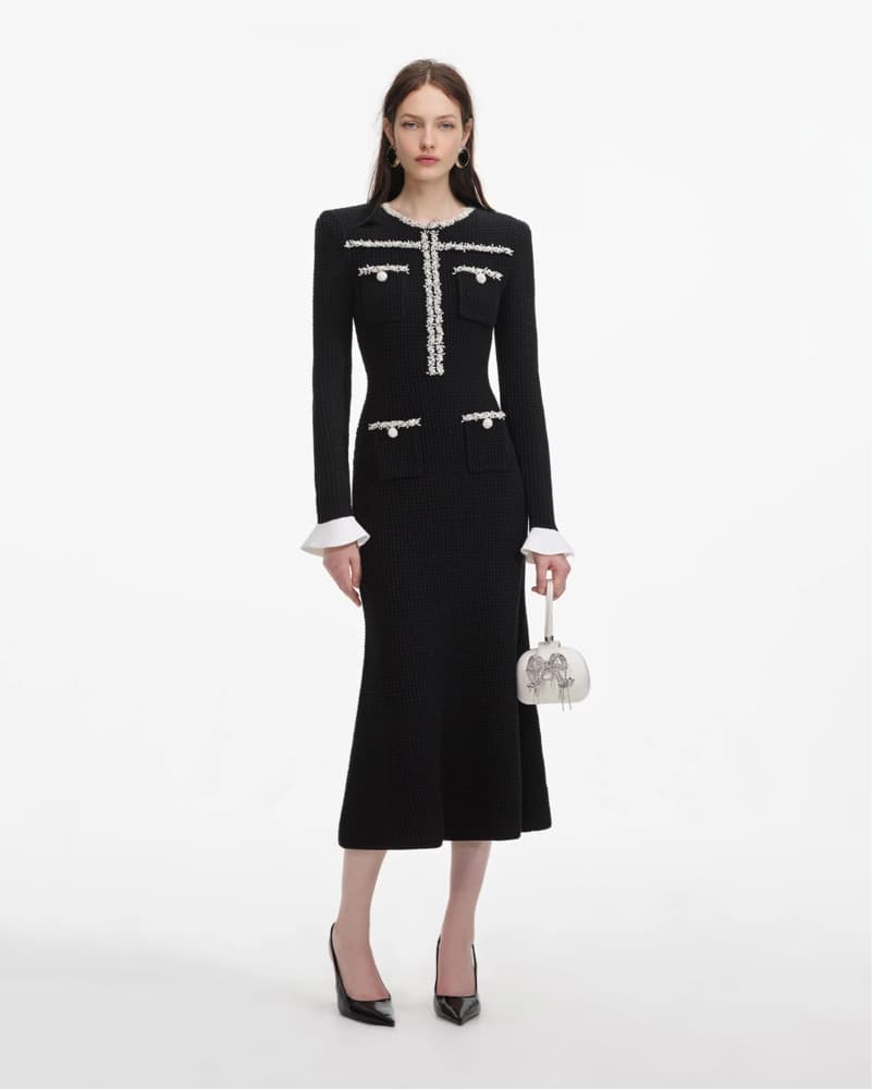 Self Portrait Black Pearl Trim Dress  - Image 1