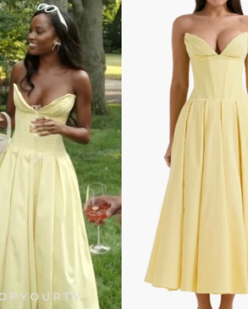 Butter yellow House Of Cb Corset Dress - Image 4