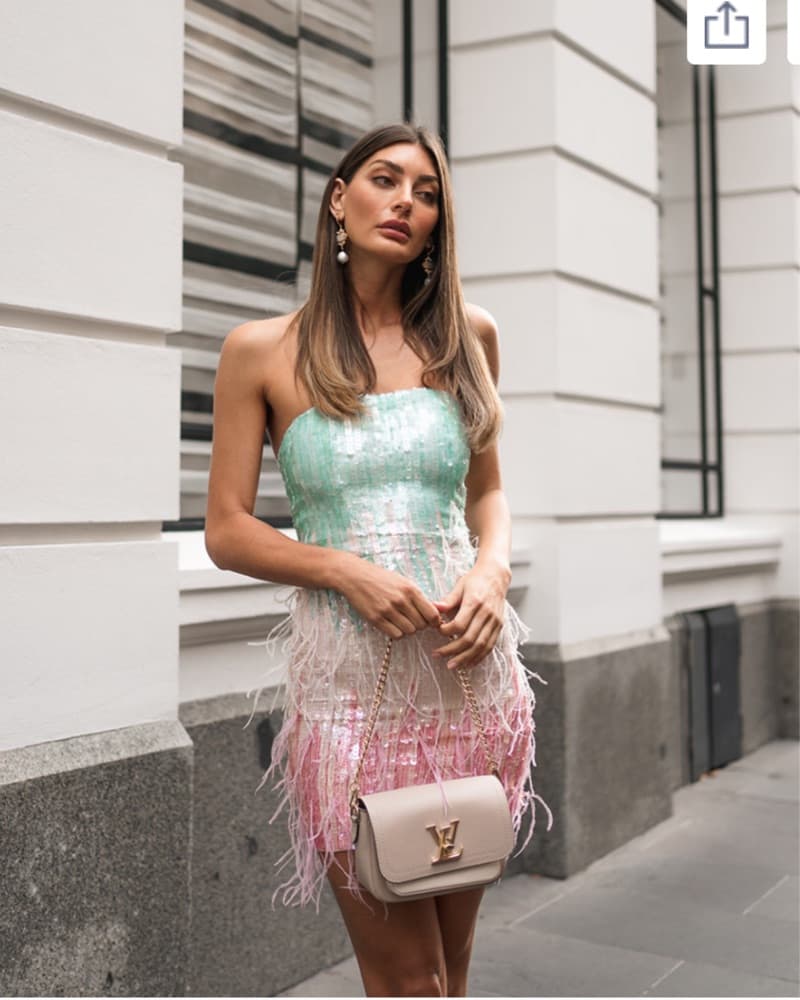 Retrofete Anastasia Sequin Feather Dress - Image 2