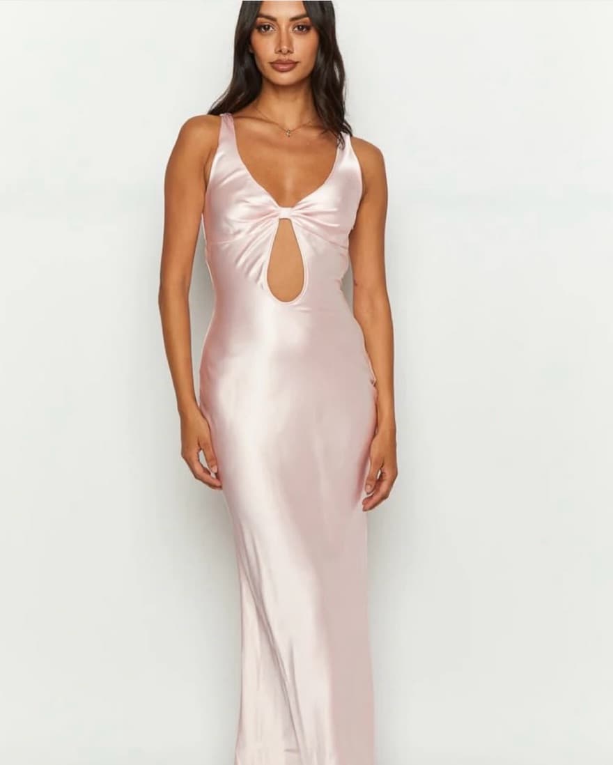 Beginning Boutique Satin Maxi Dress - Image 1