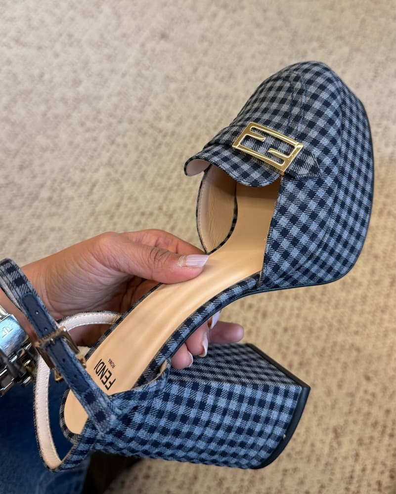 Fendi Gingham Platform Heels - Image 2