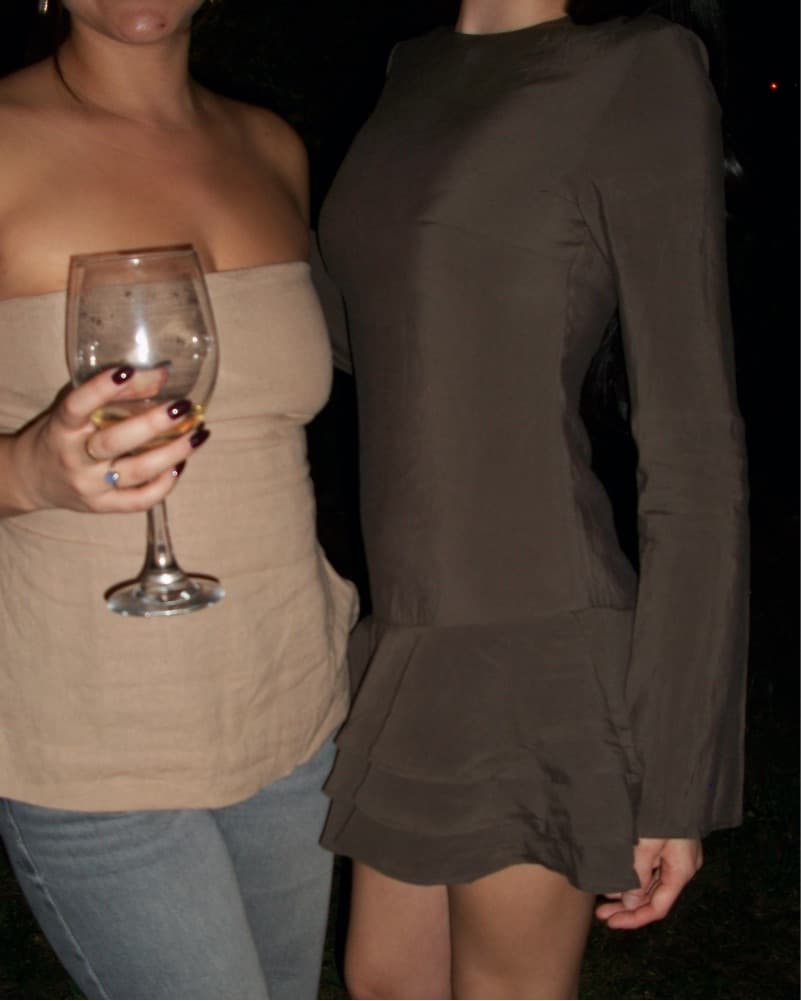 Zara Ruffled Brown Mini Dress - Image 6